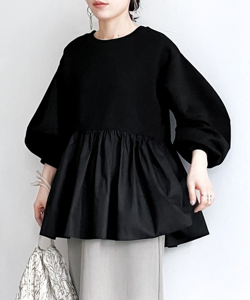 ダンボールウエスト切替プルオーバー（Tシャツ/カットソー）｜reca