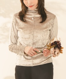 Os accessory（オズアクセサリー）の「Os　-オズ-　前後2WAY　クラッシュベロア　メロウトップス（Tシャツ/カットソー）」