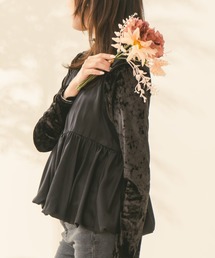 Os accessory（オズアクセサリー）の「Os　-オズ-　前後2WAY　クラッシュベロア　メロウトップス（Tシャツ/カットソー）」