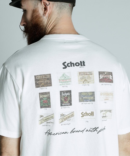 schott（ショット）の「Schott/ショット/T-SHIRT ARCHIVE TAG/アーカイブタグ Tシャツ（Tシャツ/カットソー・メンズ・ホワイト/グレー/ブラック・XL/L/M/2XL）」の7枚目の写真
