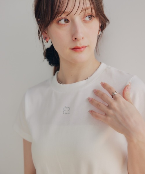 ラインストーンロゴTシャツ（Tシャツ/カットソー）｜ECREL
