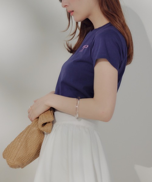 ECREL(エクレール)の「ラインストーンロゴTシャツ(Tシャツ/カットソー・レディース・ホワイト/ピンク/ライトブルー/ネイビー/ホワイト系その他・FREE)」の18枚目の写真