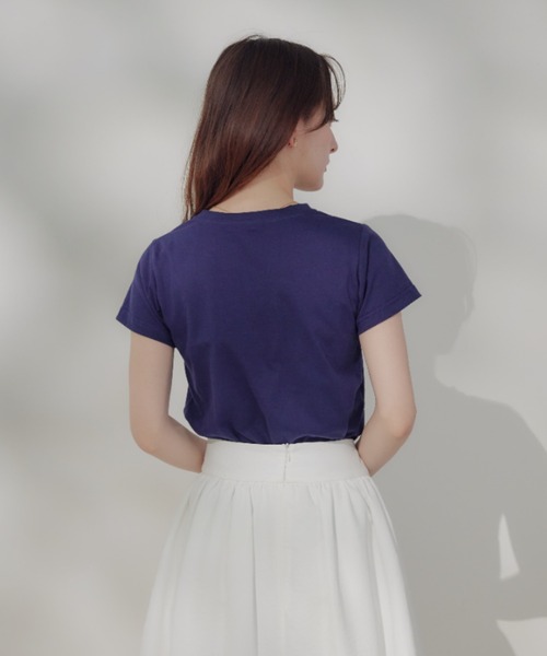 ECREL(エクレール)の「ラインストーンロゴTシャツ(Tシャツ/カットソー・レディース・ホワイト/ピンク/ライトブルー/ネイビー/ホワイト系その他・FREE)」の19枚目の写真