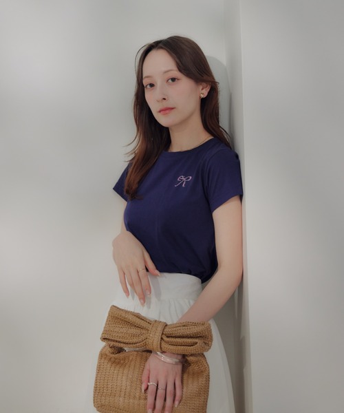 ECREL(エクレール)の「ラインストーンロゴTシャツ(Tシャツ/カットソー・レディース・ホワイト/ピンク/ライトブルー/ネイビー/ホワイト系その他・FREE)」の15枚目の写真