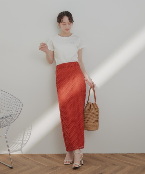 ECREL(エクレール)の「ラインストーンロゴTシャツ(Tシャツ/カットソー・レディース・ホワイト/ピンク/ライトブルー/ネイビー/ホワイト系その他・FREE)」の12枚目の写真