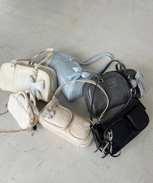 one after another NICE CLAUP（ワンアフターアナザーナイスクラップ）の「パディングリボンチャーム（チャーム・レディース・サックスブルー系/ホワイト/ブラック系・FREE）」の10枚目の写真