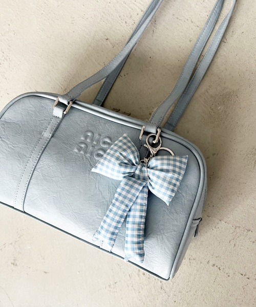 one after another NICE CLAUP（ワンアフターアナザーナイスクラップ）の「パディングリボンチャーム（チャーム・レディース・サックスブルー系/ホワイト/ブラック系・FREE）」の6枚目の写真