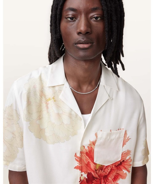 ALLSAINTS（オールセインツ）の「FLEUR RELAXED FIT FLORAL SHIRT | FLEUR リラックス フィット フローラル シャツ（シャツ/ブラウス・メンズ・ホワイト・XS/M/L/S）」の5枚目の写真