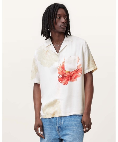 ALLSAINTS（オールセインツ）の「FLEUR RELAXED FIT FLORAL SHIRT | FLEUR リラックス フィット フローラル シャツ（シャツ/ブラウス・メンズ・ホワイト・XS/M/L/S）」の8枚目の写真
