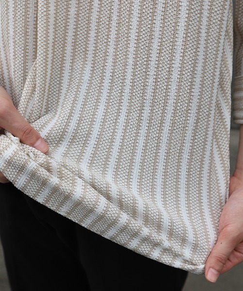 MEN'S BIGI(メンズビギ)の「ドビーストライププルオーバーシャツ(シャツ/ブラウス・メンズ・ピンク/ベージュ/イエロー・03/02/01)」の11枚目の写真