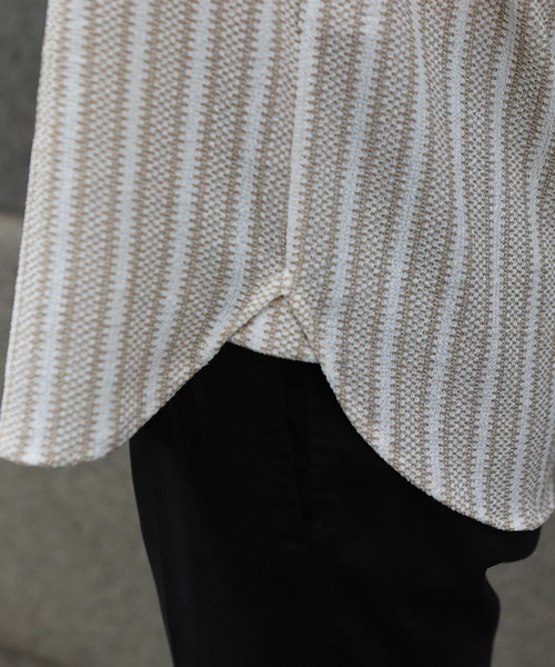 MEN'S BIGI(メンズビギ)の「ドビーストライププルオーバーシャツ(シャツ/ブラウス・メンズ・ピンク/ベージュ/イエロー・03/02/01)」の10枚目の写真