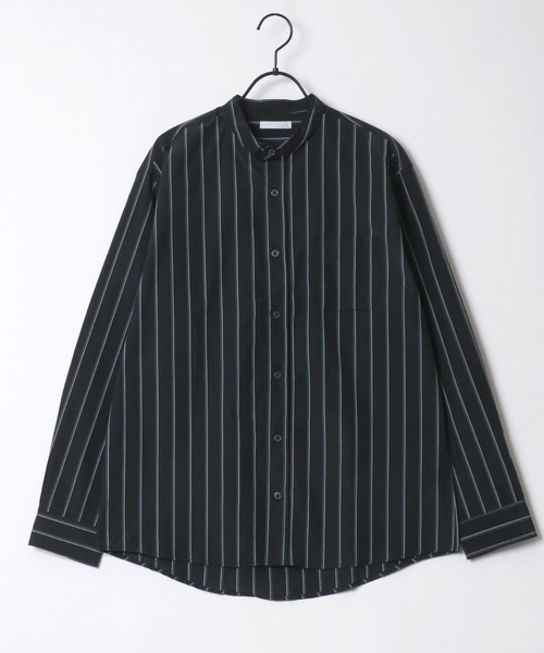 SITRY（シトリー）の「Broadcloth Stripe ＆ Plaid Band Collar Shirt/ストライプ チェック ブロード バンドカラーシャツ（シャツ/ブラウス・メンズ・ブルー系その他2/ブルー系その他3/ブルー系その他4/ブラック系その他/ブルー系その他/ホワイト系その他・M/L/LL）」の3枚目の写真
