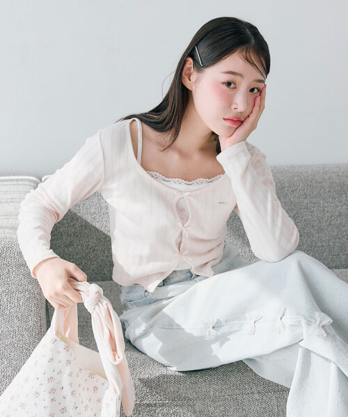 映えリボントップス（Tシャツ/カットソー）｜OLIVE des OLIVE