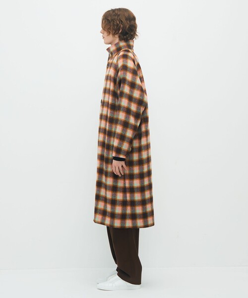 caban（キャバン）の「CABaN モヘヤシャギーチェック スタンドカラーコート（その他アウター・メンズ・ピンク系その他2/イエロー系その他2・S/M）」の4枚目の写真