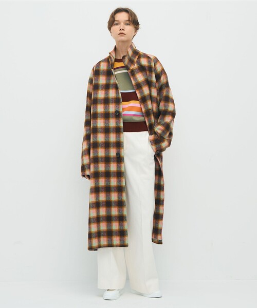 caban（キャバン）の「CABaN モヘヤシャギーチェック スタンドカラーコート（その他アウター・メンズ・ピンク系その他2/イエロー系その他2・S/M）」の11枚目の写真