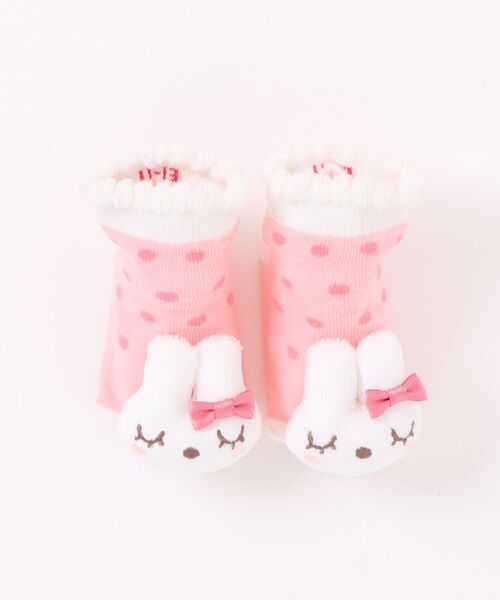 KP DECO（ケーピーデコ）の「mimiマスコット付きソックス(9-11 11-13)（ソックス/靴下・キッズ・ピンク/ラベンダー・10cm/11cm）」の2枚目の写真