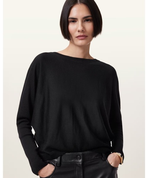 ALLSAINTS(オールセインツ)の「JULIEANA V NECK WRAP JUMPER | JULIEANA Vネック ラップ ニット・セーター(ニット/セーター・レディース・ブラック・XS/S/M)」の4枚目の写真