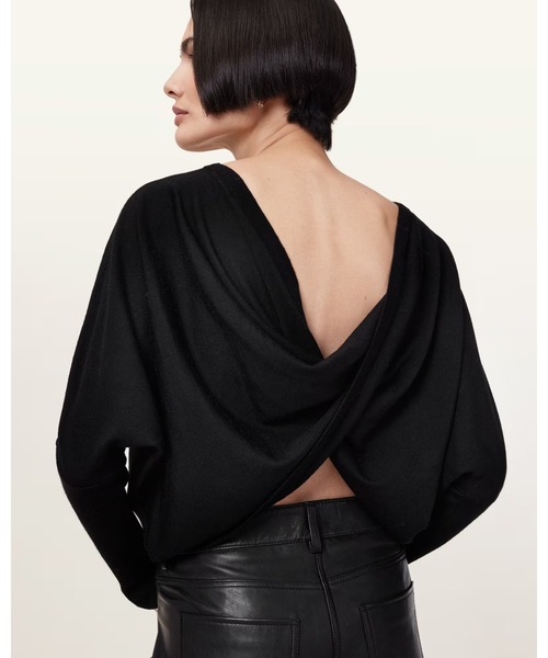 ALLSAINTS(オールセインツ)の「JULIEANA V NECK WRAP JUMPER | JULIEANA Vネック ラップ ニット・セーター(ニット/セーター・レディース・ブラック・XS/S/M)」の7枚目の写真