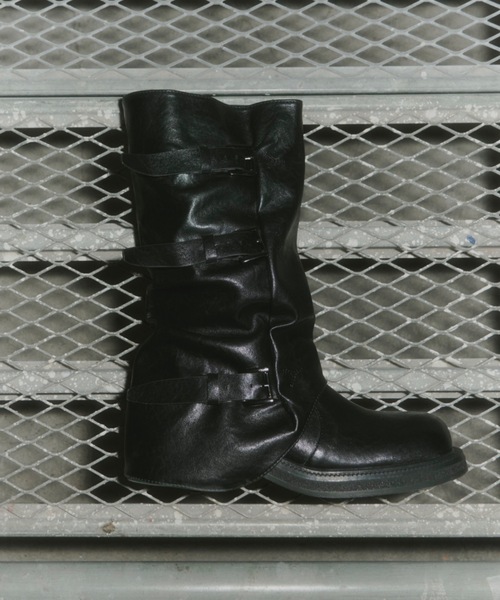 DTYYPE（ドタイプ）の「バックルカバーロングブーツ（ブーツ・レディース・ブラック/ブラウン/キャメル・X-LARGE/LARGE/MEDIUM/SMALL）」の8枚目の写真