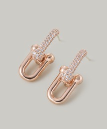 CZリンクチェーンボリュームピアス