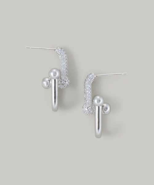 Jolie Toujours(ジョリトゥジュール)の「CZリンクチェーンボリュームピアス(ピアス(両耳用)・レディース・ピンクゴールド/ゴールド/シルバー・FREE)」の6枚目の写真