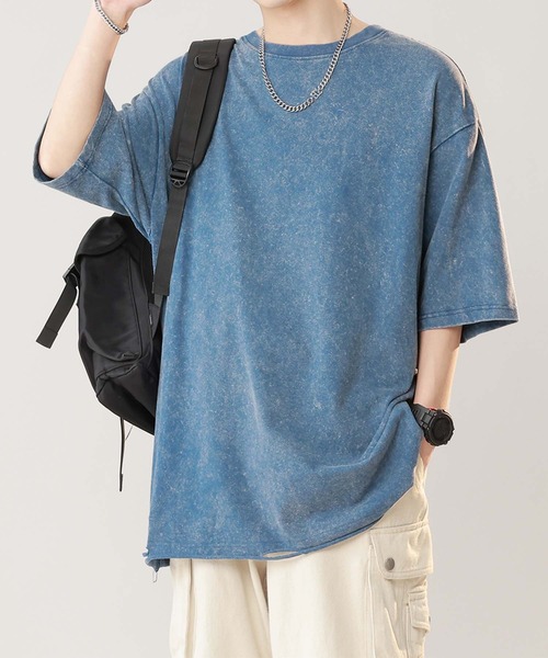 aimoha(アイモハ)の「【aimoha neo】Distressed Edge T-Shirt(Tシャツ/カットソー・メンズ・ブラック/チョコ/ブルー・X-LARGE/XX-LARGE/XXX-LARGE/LARGE)」の3枚目の写真