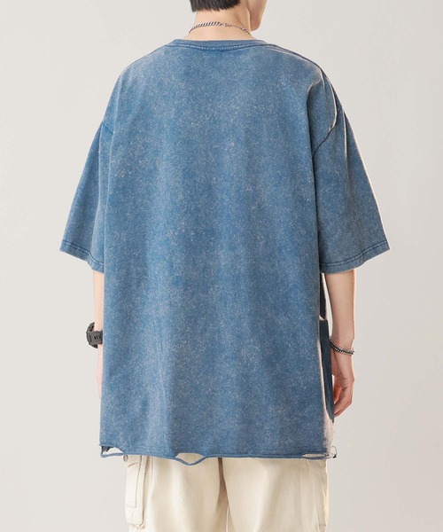 aimoha(アイモハ)の「【aimoha neo】Distressed Edge T-Shirt(Tシャツ/カットソー・メンズ・ブラック/チョコ/ブルー・X-LARGE/XX-LARGE/XXX-LARGE/LARGE)」の7枚目の写真