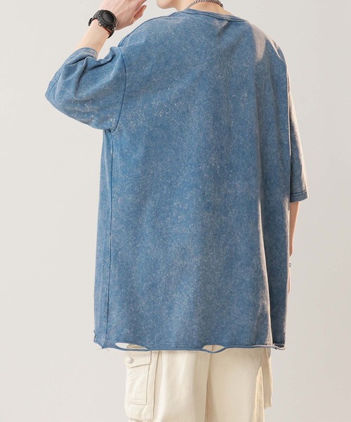 aimoha(アイモハ)の「【aimoha neo】Distressed Edge T-Shirt(Tシャツ/カットソー・メンズ・ブラック/チョコ/ブルー・X-LARGE/XX-LARGE/XXX-LARGE/LARGE)」の8枚目の写真