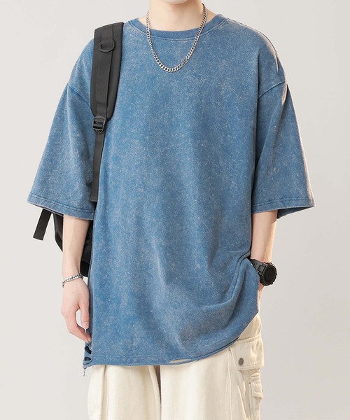 aimoha(アイモハ)の「【aimoha neo】Distressed Edge T-Shirt(Tシャツ/カットソー・メンズ・ブラック/チョコ/ブルー・X-LARGE/XX-LARGE/XXX-LARGE/LARGE)」の9枚目の写真