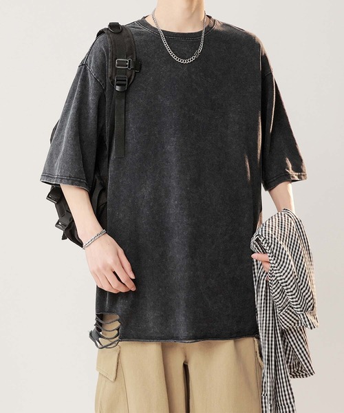 aimoha(アイモハ)の「【aimoha neo】Distressed Edge T-Shirt(Tシャツ/カットソー・メンズ・ブラック/チョコ/ブルー・X-LARGE/XX-LARGE/XXX-LARGE/LARGE)」の14枚目の写真