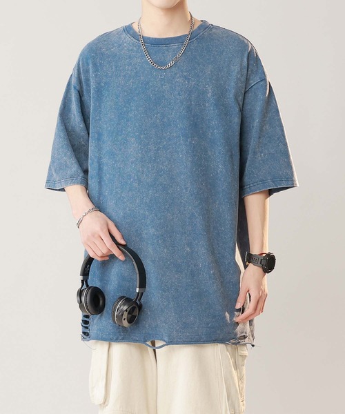 aimoha(アイモハ)の「【aimoha neo】Distressed Edge T-Shirt(Tシャツ/カットソー・メンズ・ブラック/チョコ/ブルー・X-LARGE/XX-LARGE/XXX-LARGE/LARGE)」の10枚目の写真