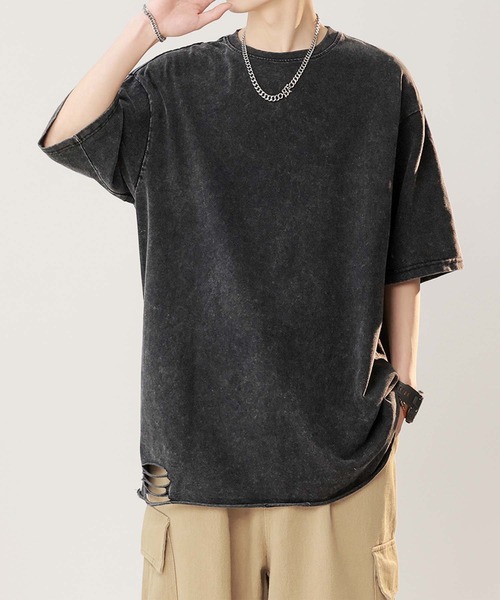 aimoha(アイモハ)の「【aimoha neo】Distressed Edge T-Shirt(Tシャツ/カットソー・メンズ・ブラック/チョコ/ブルー・X-LARGE/XX-LARGE/XXX-LARGE/LARGE)」の11枚目の写真