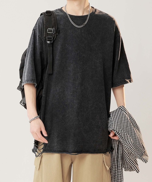 aimoha(アイモハ)の「【aimoha neo】Distressed Edge T-Shirt(Tシャツ/カットソー・メンズ・ブラック/チョコ/ブルー・X-LARGE/XX-LARGE/XXX-LARGE/LARGE)」の16枚目の写真