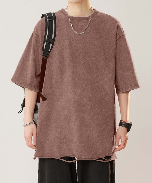 aimoha(アイモハ)の「【aimoha neo】Distressed Edge T-Shirt(Tシャツ/カットソー・メンズ・ブラック/チョコ/ブルー・X-LARGE/XX-LARGE/XXX-LARGE/LARGE)」の22枚目の写真
