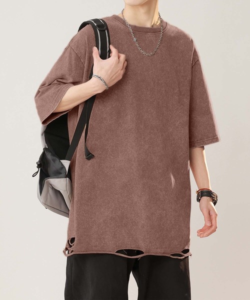 aimoha(アイモハ)の「【aimoha neo】Distressed Edge T-Shirt(Tシャツ/カットソー・メンズ・ブラック/チョコ/ブルー・X-LARGE/XX-LARGE/XXX-LARGE/LARGE)」の20枚目の写真