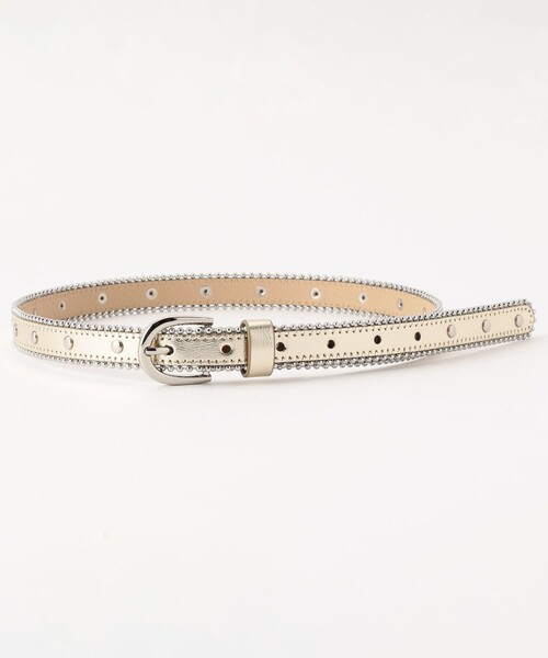 FREAK'S STORE(フリークスストア)の「Casselini/キャセリーニ メタリックスタッズベルト(ベルト・レディース・ゴールド/ブラック/ピンク・ONE SIZE)」の1枚目の写真