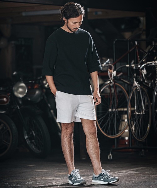 wjk reluxe（ダブルジェーケーリラックス）の「mlt5077-tight heavy waffle 3-4 sleeve cut sew 七分袖カットソー（Tシャツ/カットソー・メンズ・ホワイト/ブラック/トップグレー・S/M/L）」の6枚目の写真