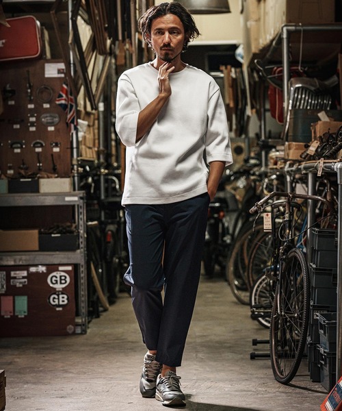 wjk reluxe（ダブルジェーケーリラックス）の「mlt5077-tight heavy waffle 3-4 sleeve cut sew 七分袖カットソー（Tシャツ/カットソー・メンズ・ホワイト/ブラック/トップグレー・S/M/L）」の11枚目の写真