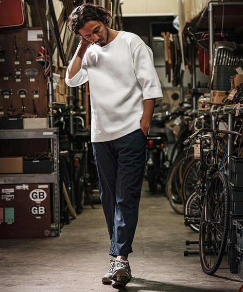 wjk reluxe（ダブルジェーケーリラックス）の「mlt5077-tight heavy waffle 3-4 sleeve cut sew 七分袖カットソー（Tシャツ/カットソー・メンズ・ホワイト/ブラック/トップグレー・S/M/L）」の13枚目の写真