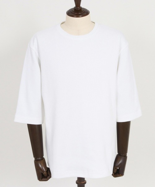 wjk reluxe（ダブルジェーケーリラックス）の「mlt5077-tight heavy waffle 3-4 sleeve cut sew 七分袖カットソー（Tシャツ/カットソー・メンズ・ホワイト/ブラック/トップグレー・S/M/L）」の20枚目の写真