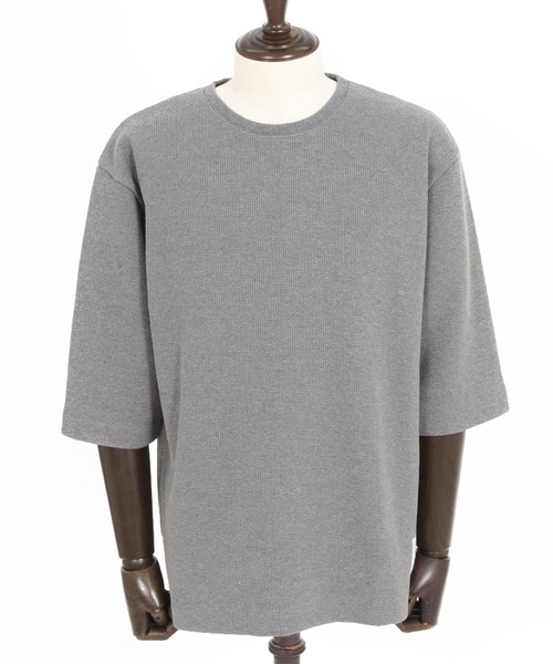 wjk reluxe（ダブルジェーケーリラックス）の「mlt5077-tight heavy waffle 3-4 sleeve cut sew 七分袖カットソー（Tシャツ/カットソー・メンズ・ホワイト/ブラック/トップグレー・S/M/L）」の22枚目の写真