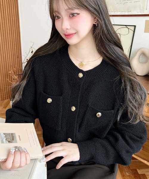 セール】Wポケット金ボタンニットカーディガン（カーディガン/ボレロ