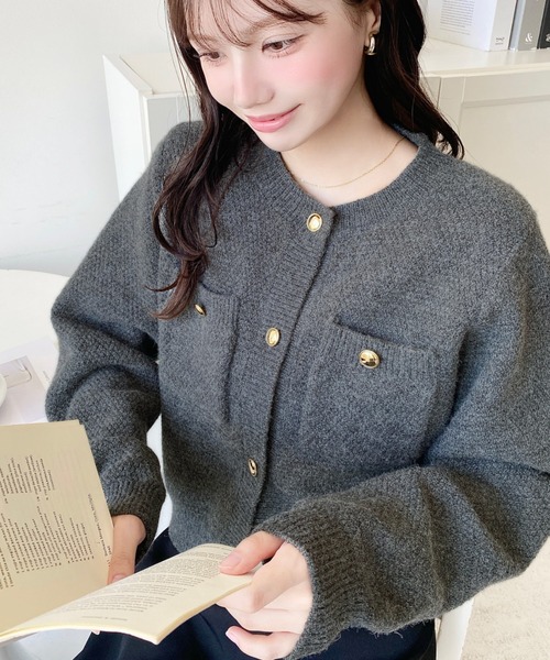 セール】Wポケット金ボタンニットカーディガン（カーディガン/ボレロ