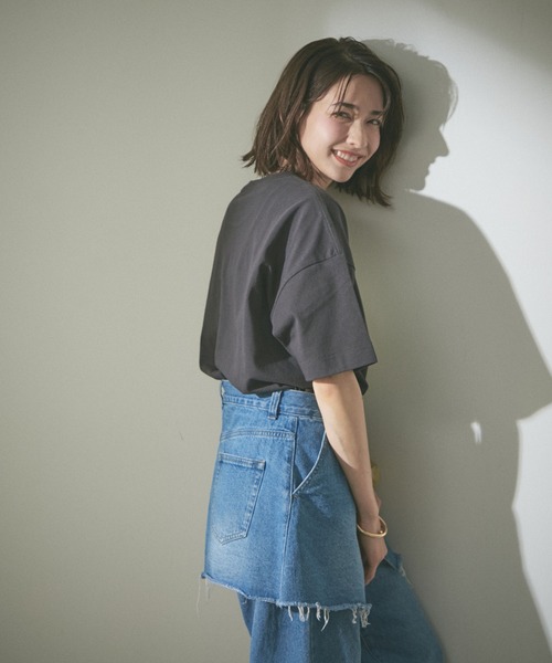 NUNIFE（ユニフィー）の「【NUNIFE/WEB限定】箔プリントBIGT（Tシャツ/カットソー・レディース・アイボリー/スミクロ/オフホワイト・FREE/SMALL/MEDIUM）」の21枚目の写真