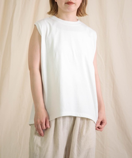 Brocante（ブロカント）の「[Brocante / ブロカント] ヴィンテージ天竺 ココンノースリーブ（Tシャツ/カットソー・レディース・ブラウン/ホワイト/ライトグレー/ブラック/ライトイエロー・2）」の2枚目の写真
