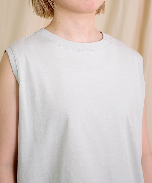 Brocante（ブロカント）の「[Brocante / ブロカント] ヴィンテージ天竺 ココンノースリーブ（Tシャツ/カットソー・レディース・ブラウン/ホワイト/ライトグレー/ブラック/ライトイエロー・2）」の13枚目の写真