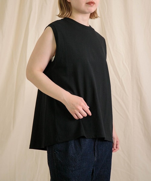 Brocante（ブロカント）の「[Brocante / ブロカント] ヴィンテージ天竺 ココンノースリーブ（Tシャツ/カットソー・レディース・ブラウン/ホワイト/ライトグレー/ブラック/ライトイエロー・2）」の22枚目の写真