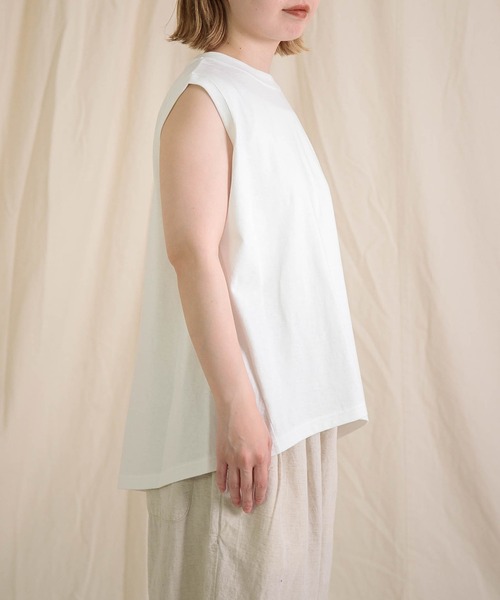 Brocante（ブロカント）の「[Brocante / ブロカント] ヴィンテージ天竺 ココンノースリーブ（Tシャツ/カットソー・レディース・ブラウン/ホワイト/ライトグレー/ブラック/ライトイエロー・2）」の20枚目の写真