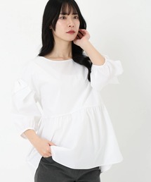 STRAWBERRY-FIELDS | リボンモチーフペプラムブラウス(シャツ/ブラウス)