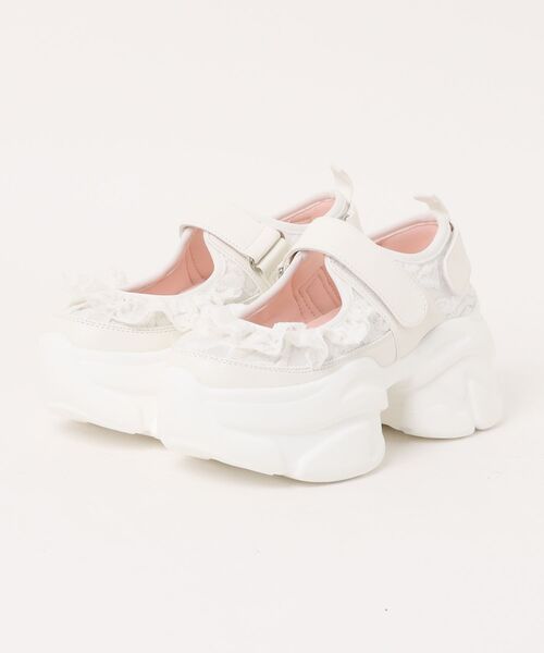 YOSUKE（ヨースケ）の「「YOSUKE/ヨースケ」厚底ベルティッドスニーカー（スニーカー・レディース・ネイビー/レッド/オフホワイト/ブラック/ライトグレー・35/36/37/38/39）」の2枚目の写真